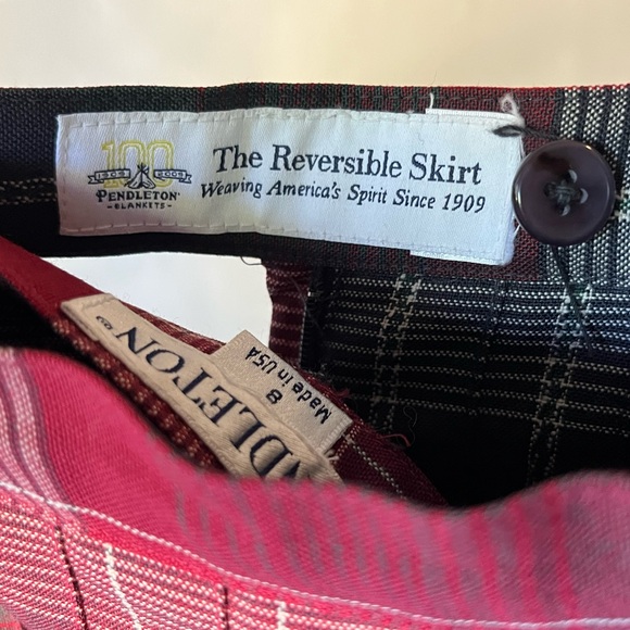 Darling Pendleton Reversible Pleated Plaid Skirt - Picture 3 of 4